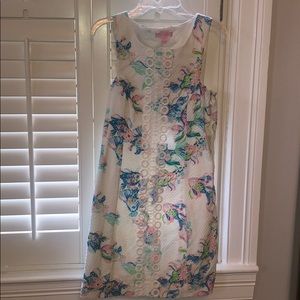 LILLY PULITZER WHITE BETA FISH PRINT DRESS